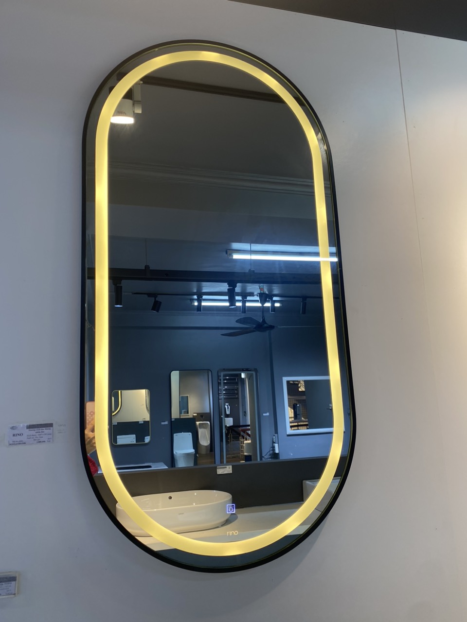 GƯƠNG RINO LED ÂM KHUNG HỢP KIM ĐEN