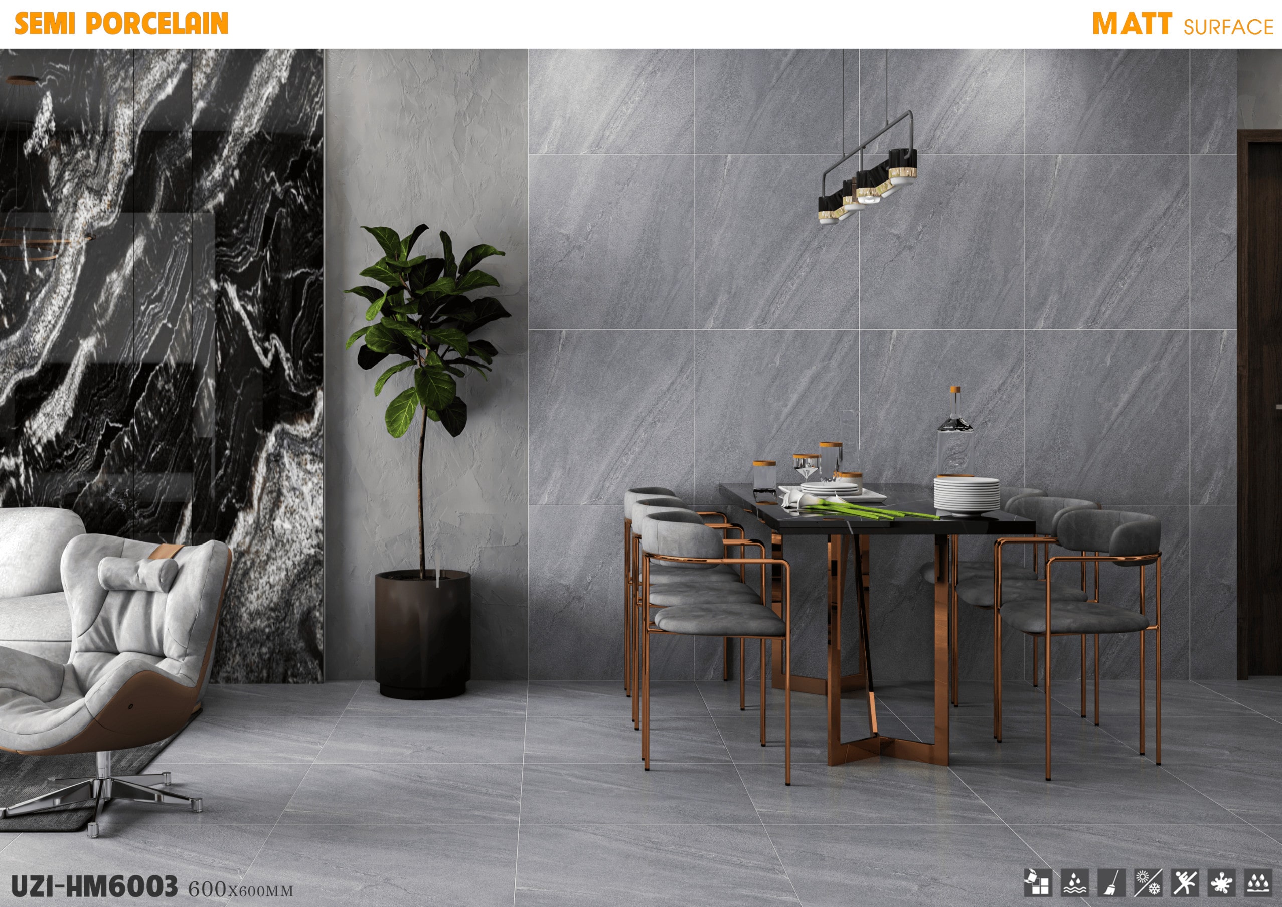 Gạch lát nền Viglacera 600x600  UZ1-HM6003