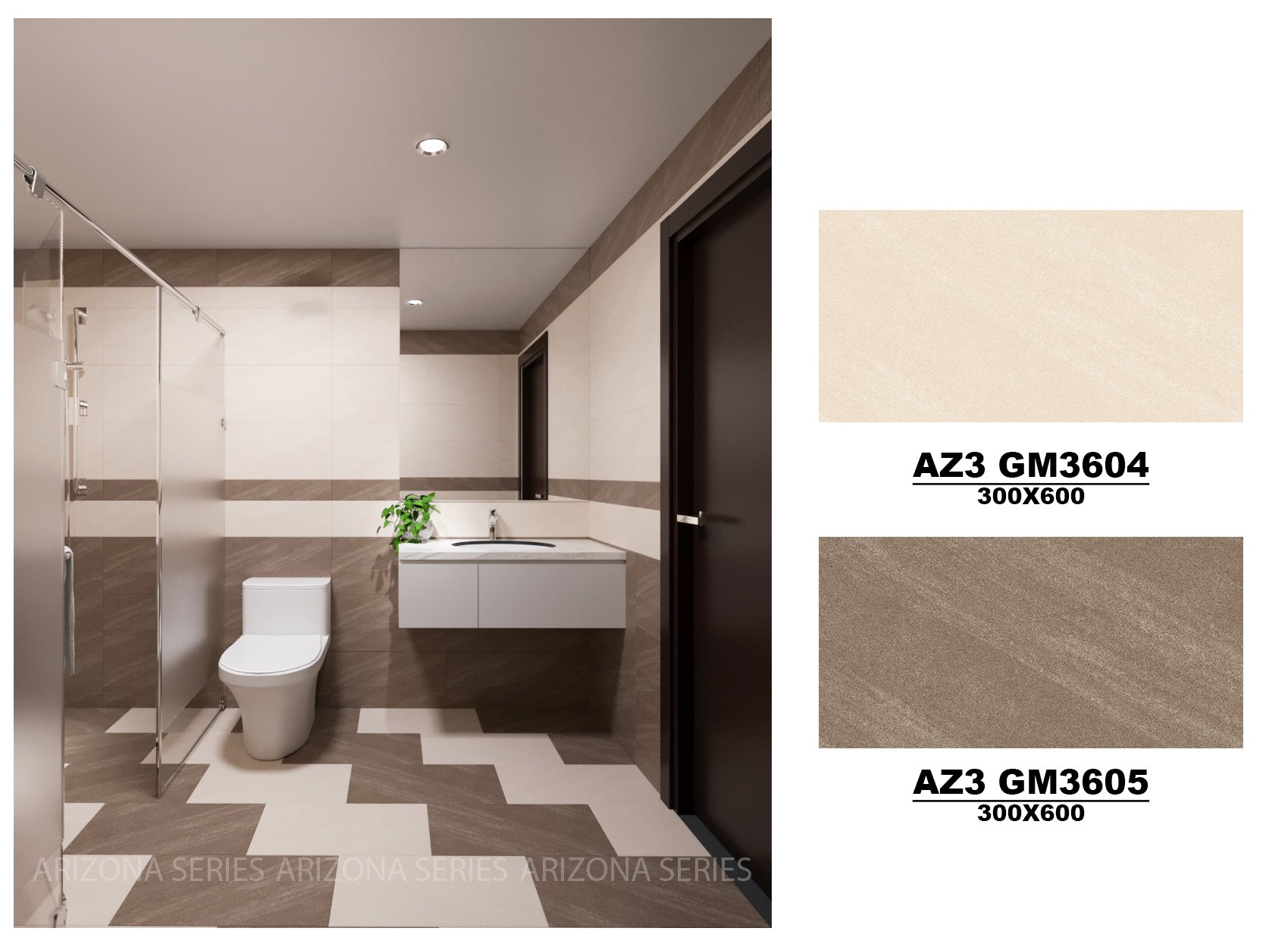 Thiết kế 3D gạch phòng vệ sinh