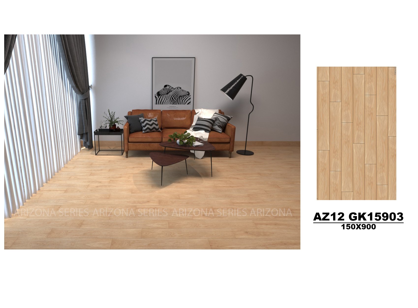 Thiết kế 3D gạch phòng khách