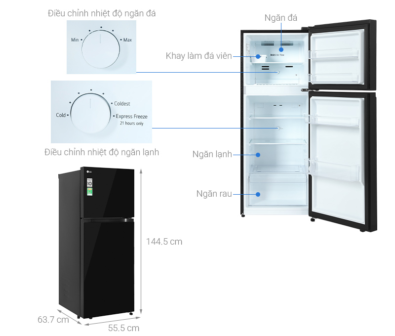 Tủ Lạnh LG Inverter 217 lít T21BG
