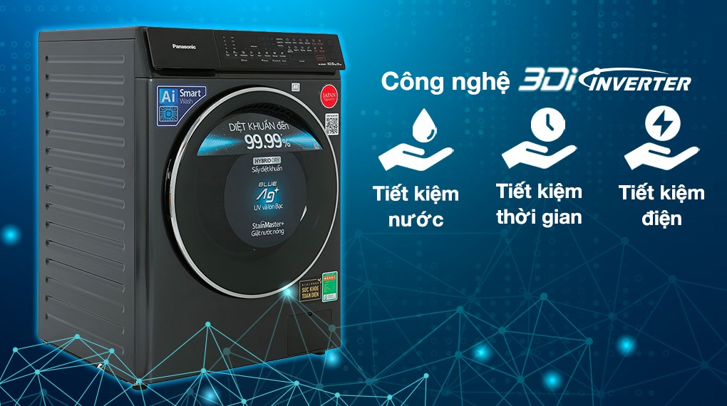 Máy giặt sấy Panasonic Inverter 10.5 kg NA-S056FR1BV