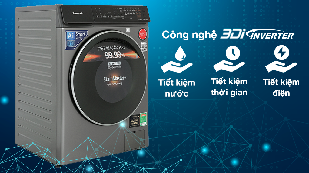 Máy giặt sấy Panasonic Inverter 9 kg NA-S96FC1LVT