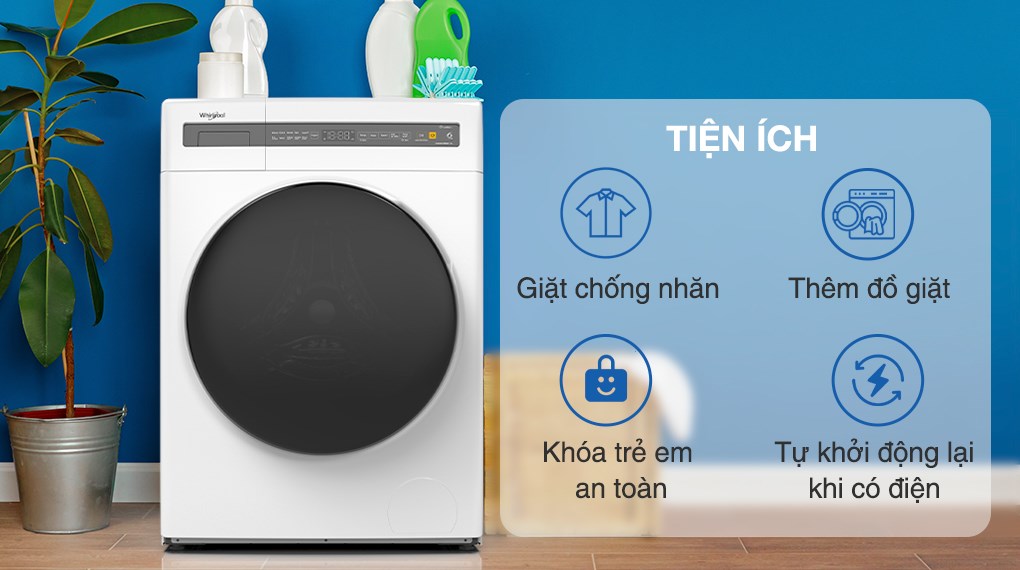 Máy giặt Whirlpool Inverter 9 kg FWEB9002FW