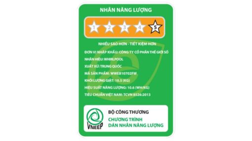 Máy giặt sấy Whirlpool Inverter 10.5 kg WWEB10702FW