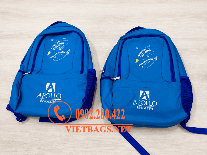 Balo học sinh trung tâm Anh ngữ Apollo English được sản xuất trực tiếp tại xưởng VietBags