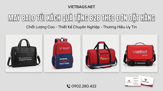 Quy trình thêu vi tính logo sắc nét lên mặt trước balo túi xách cặp da quà tặng doanh nghiệp tại xưởng