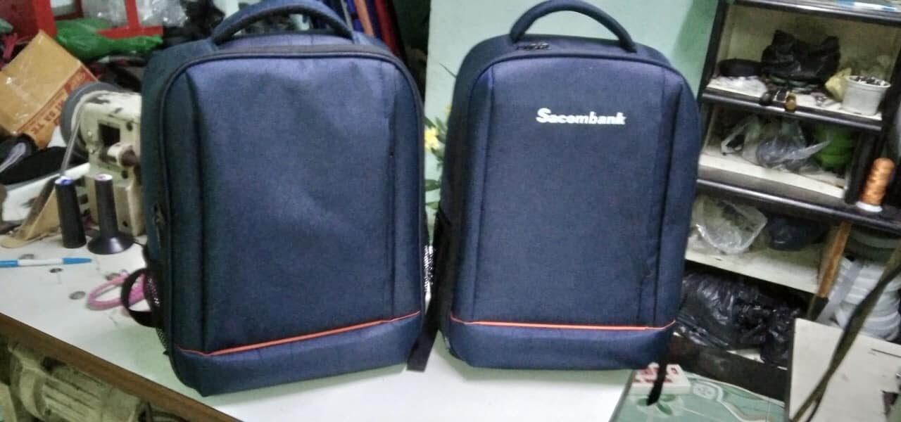 Mẫu balo quà tặng laptop in thêu logo sắc nét cho doanh nghiệp tại Hải Dương