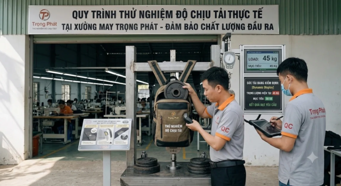 Quy trình thử nghiệm độ chịu tải thực tế tại Xưởng May Trọng Phát