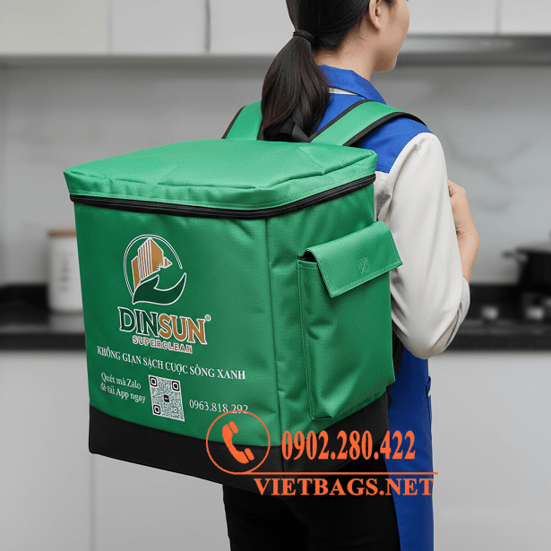 Sản xuất balo giúp việc chuyên nghiệp cho nhân viên vệ sinh tại VietBags