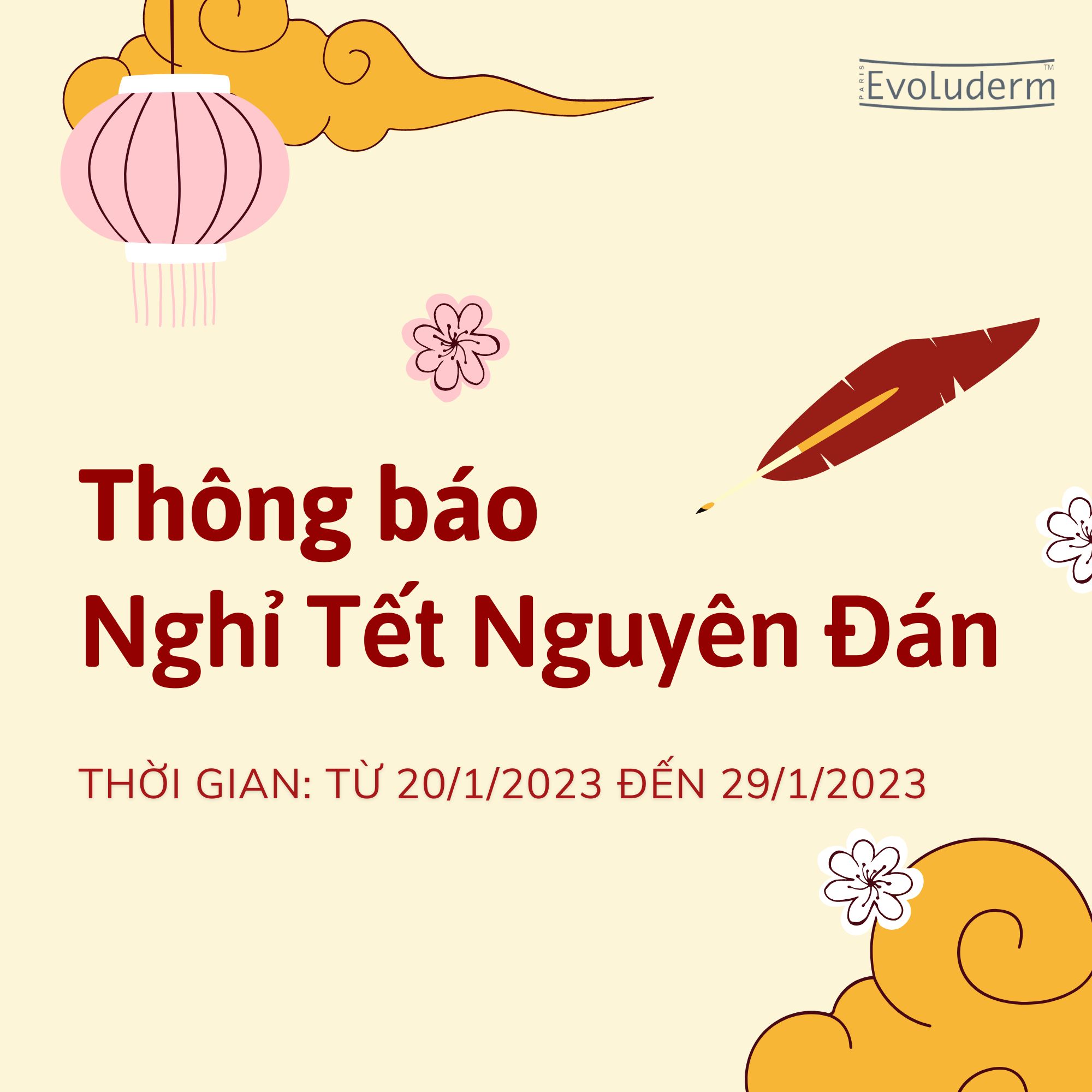 THÔNG BÁO LỊCH NGHỈ TẾT NGUYÊN ĐÁN 2023