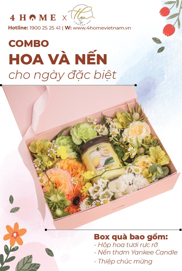 Combo Hoa và Nến cho ngày đặc biệt Combo Hoa và Nến cho ngày đặc biệt