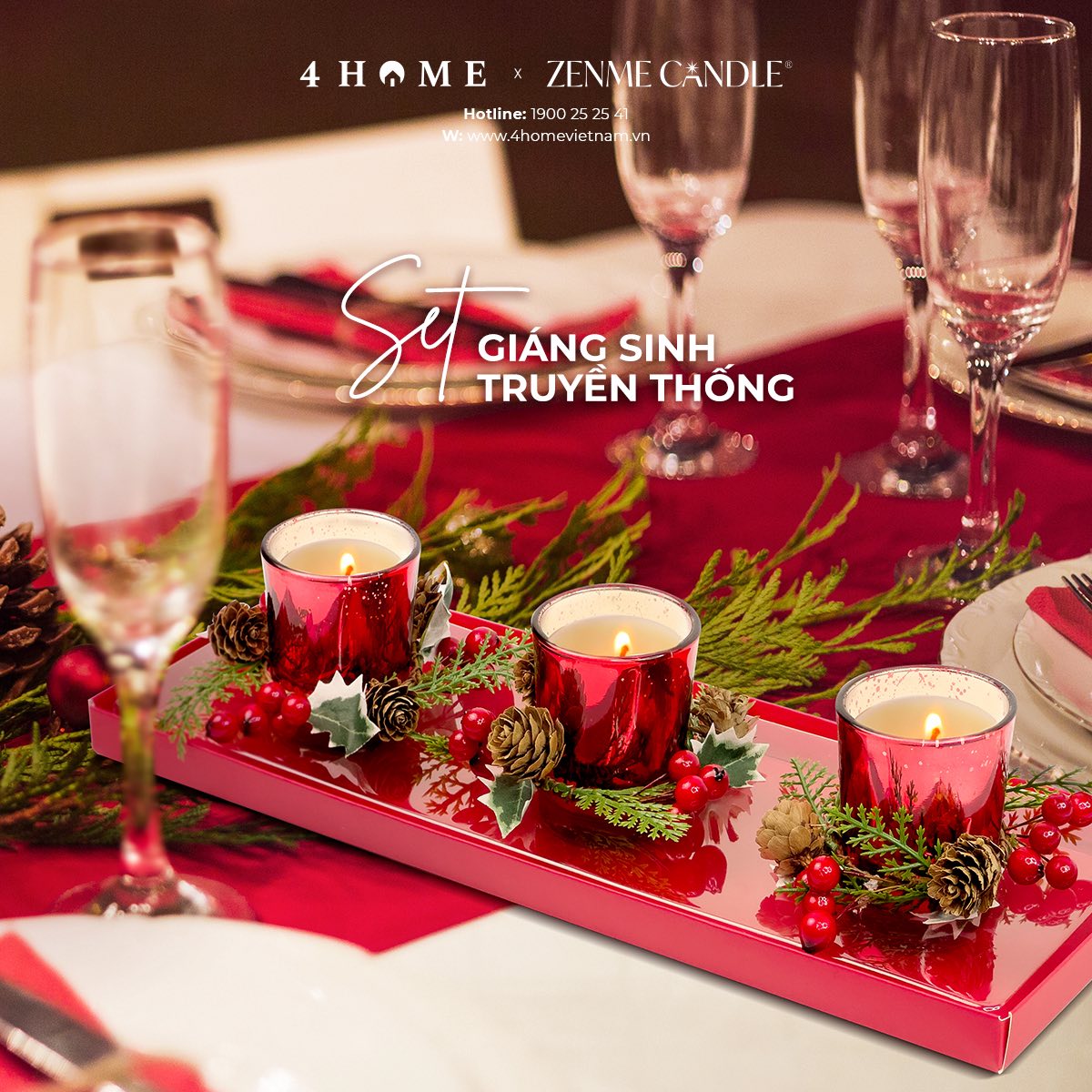 BST Nến Trang Trí Giáng Sinh – Zenme Candle x 4HOME