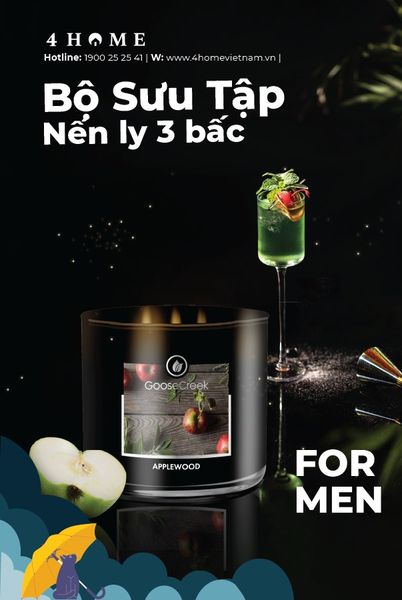 GOOSE CREEK NẾN LY 3 BẤC FOR MEN - HƯƠNG MẠNH MẼ CHẤT ĐÀN ÔNG GOOSE CREEK NẾN LY 3 BẤC FOR MEN - HƯƠNG MẠNH MẼ CHẤT ĐÀN ÔNG