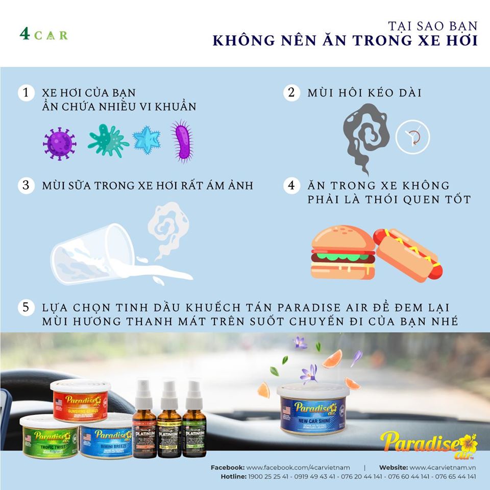 TẠI SAO BẠN KHÔNG NÊN ĂN TRONG XE HƠI??