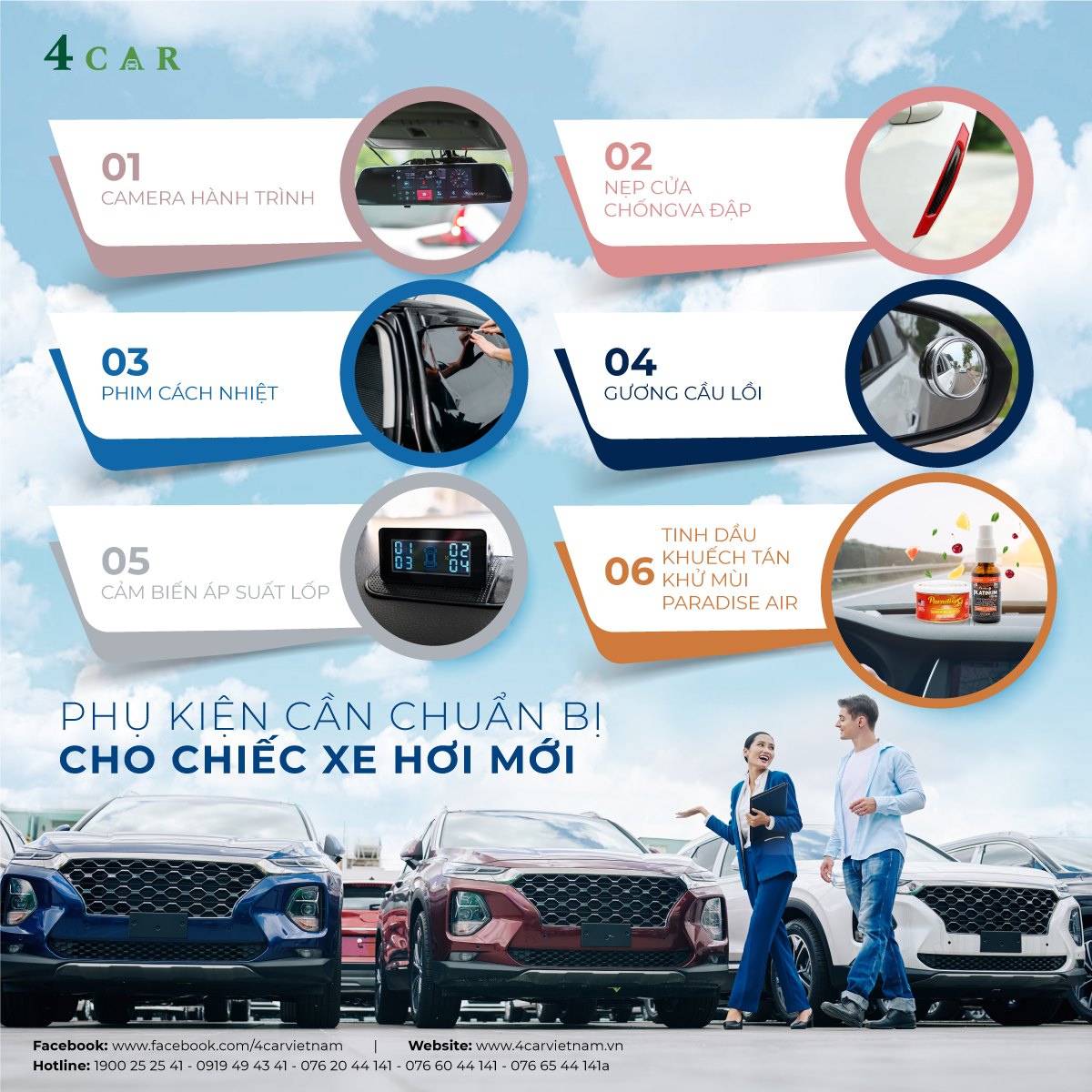 PHỤ KIỆN CẦN CHUẨN BỊ CHO CHIẾC XE HƠI MỚI