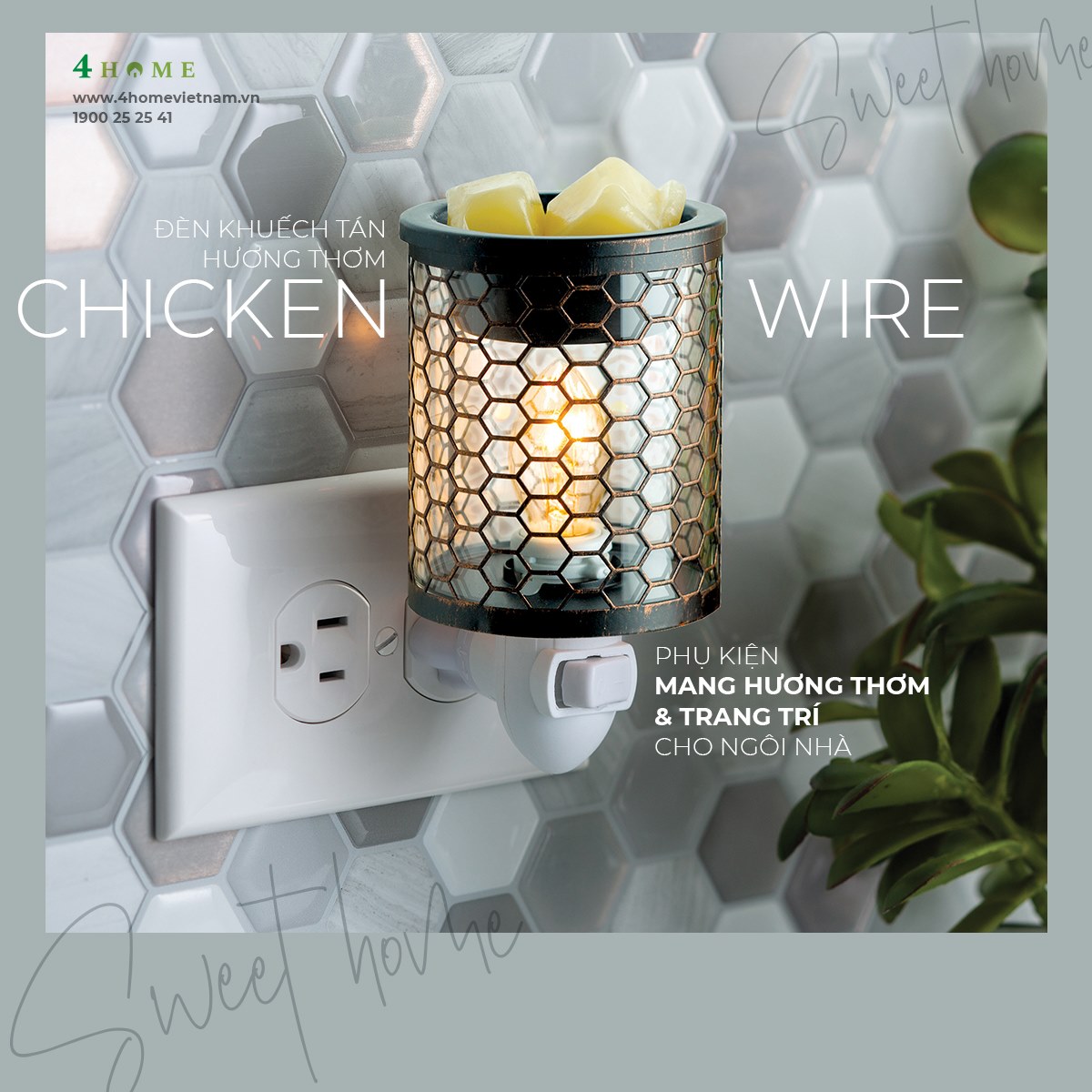 ĐÈN KHUYẾCH TÁN HƯƠNG THƠM CHICKEN WIRE