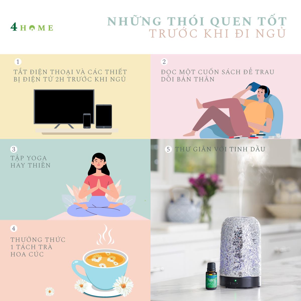 NHỮNG THÓI QUEN TỐT TRƯỚC KHI ĐI NGỦ