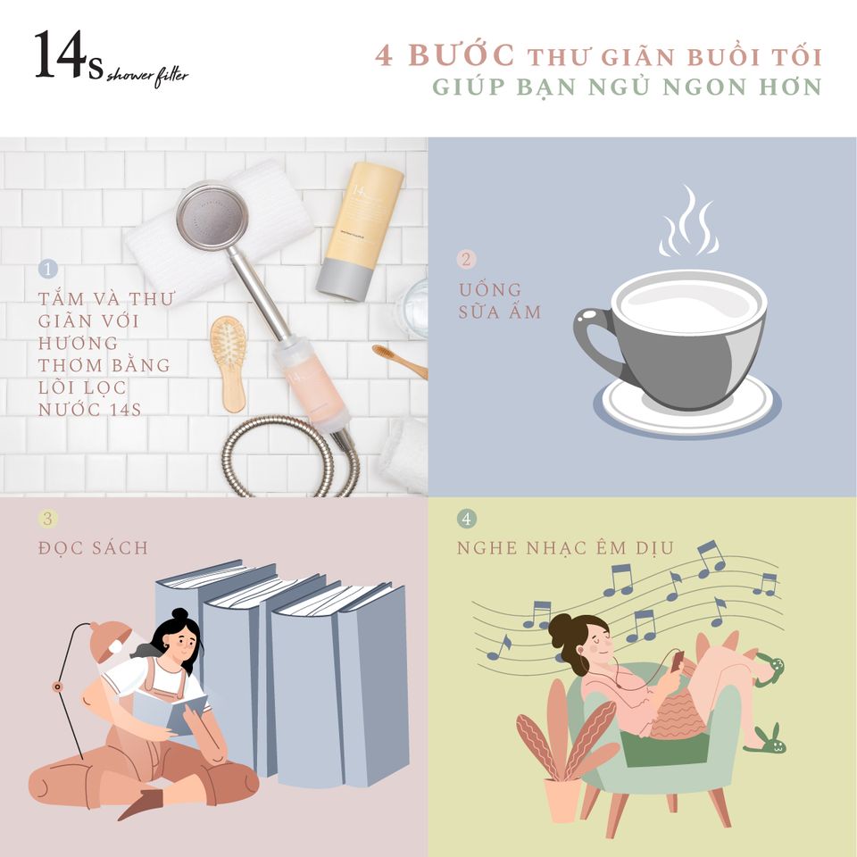 4 BƯỚC THƯ GIÃN MỖI TỐI GIÚP GIẤC NGỦ NGON HƠN 4 BƯỚC THƯ GIÃN MỖI TỐI GIÚP GIẤC NGỦ NGON HƠN