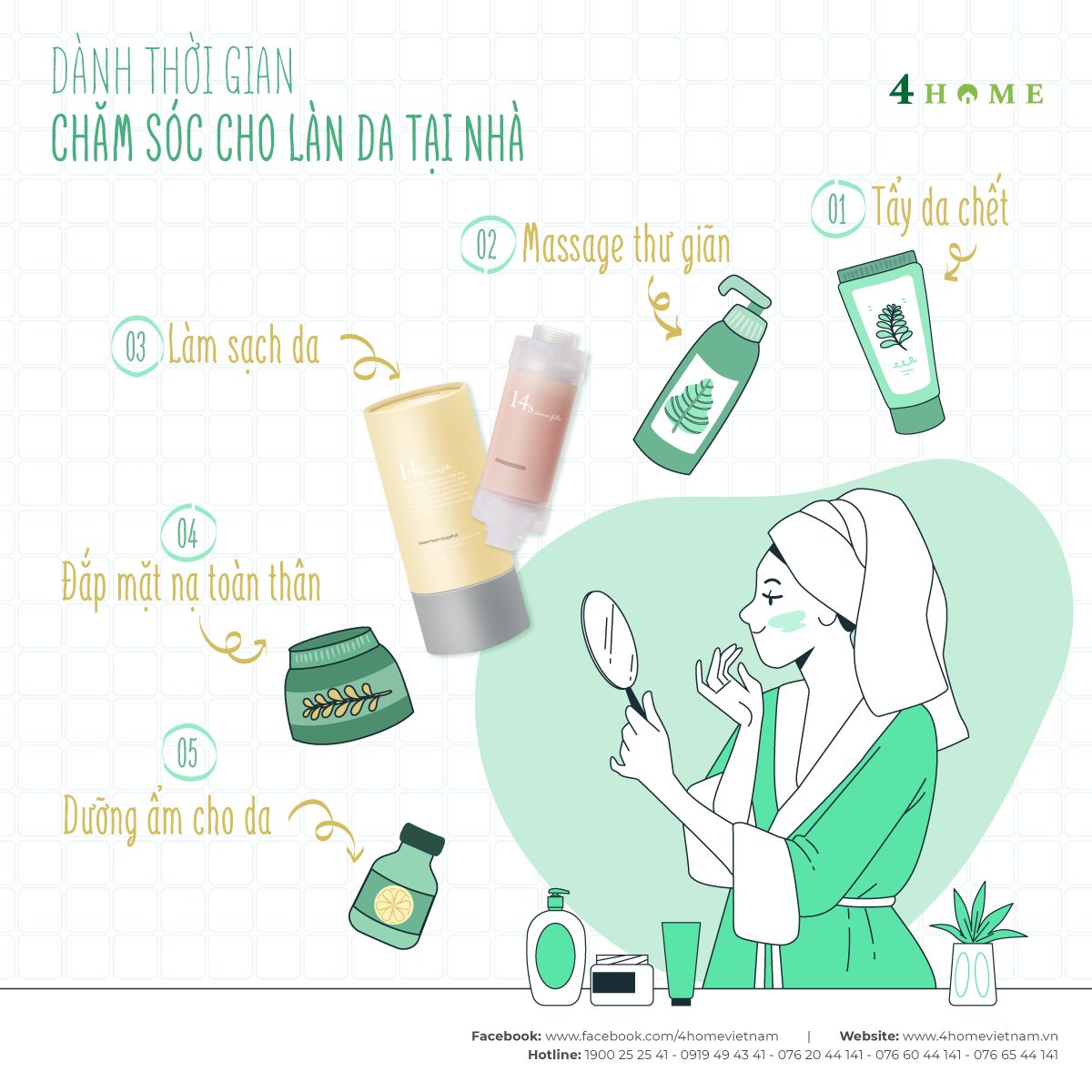 DÀNH THỜI GIAN CHĂM SÓC CHO LÀN DA TẠI NHÀ DÀNH THỜI GIAN CHĂM SÓC CHO LÀN DA TẠI NHÀ