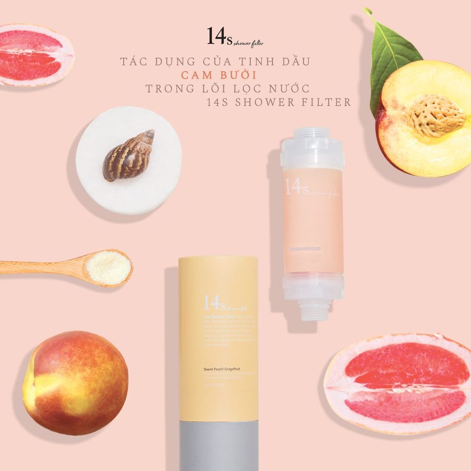 TÁC DỤNG THƯ GIÃN CỦA TINH DẦU BƯỞI VÀ ĐÀO TRONG 14S SHOWER FILTER TÁC DỤNG THƯ GIÃN CỦA TINH DẦU BƯỞI VÀ ĐÀO TRONG 14S SHOWER FILTER