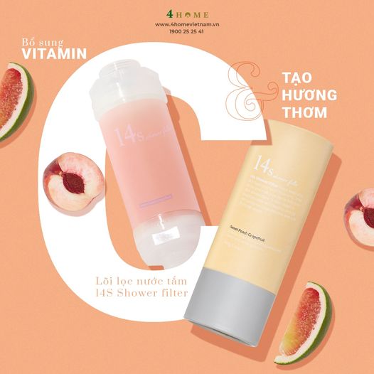 LÕI LỌC NƯỚC TẮM 14S - LỌC SẠCH CLO DƯ, BỔ SUNG VITAMIN CHO DA & TẠO HƯƠNG THƠM CHO NƯỚC