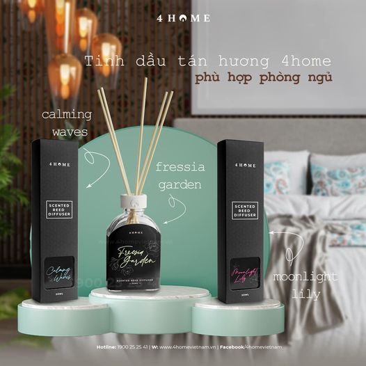 Hương phù hợp phòng ngủ từ TINH DẦU TÁN HƯƠNG 4home