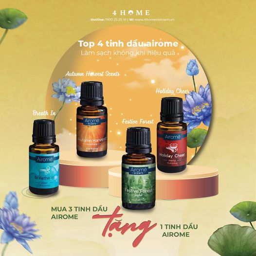 Top 4 tinh dầu Airome làm sạch không khí hiệu quả Top 4 tinh dầu Airome làm sạch không khí hiệu quả