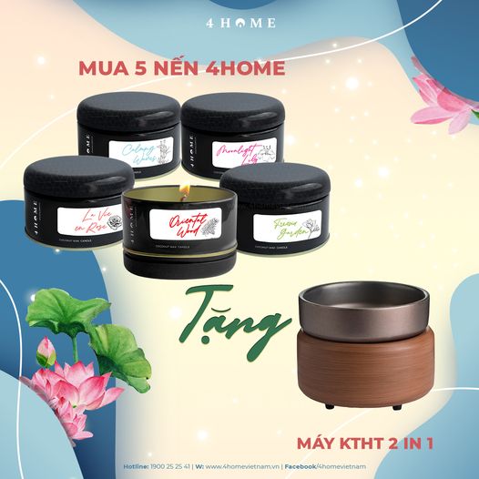 Mua 5 nến 4home tặng 1 Máy Khuếch Tán Hương Thơm 2 Trong 1 Mua 5 nến 4home tặng 1 Máy Khuếch Tán Hương Thơm 2 Trong 1