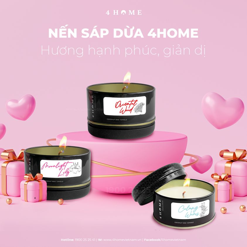 TOP 3 NẾN SÁP DỪA HƯƠNG HẠNH PHÚC, GIẢN DỊ