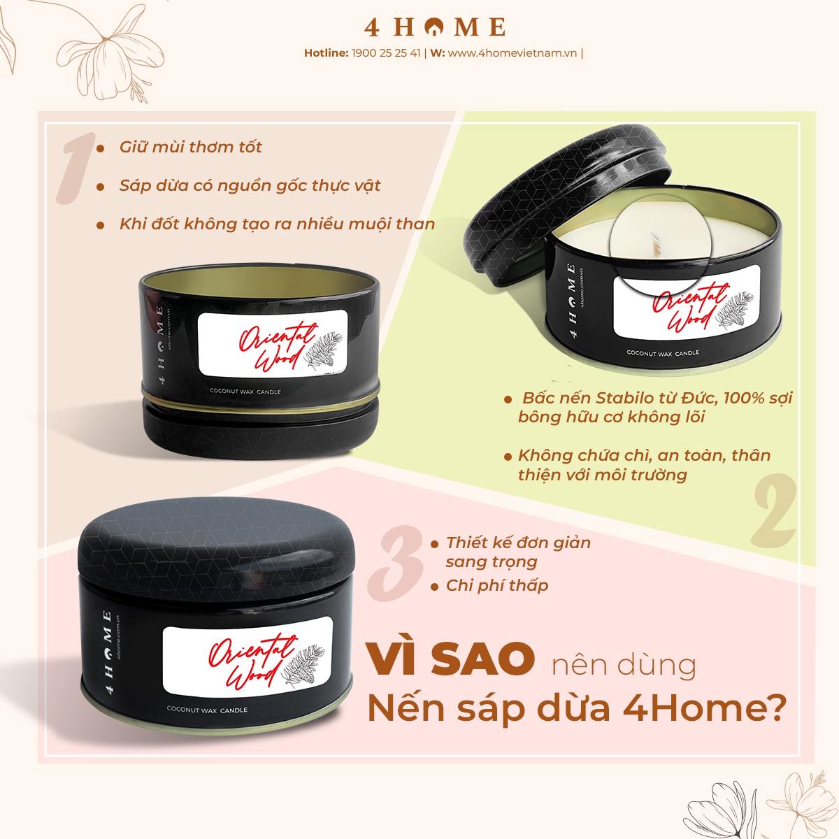 Vì sao nên dùng Nến Sáp Dừa 4Home? Vì sao nên dùng Nến Sáp Dừa 4Home?