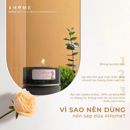 Vì sao nên dùng nến sáp dừa 4Home?