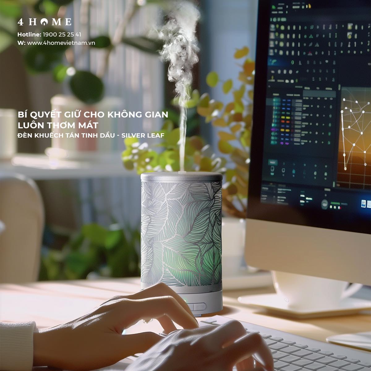 đèn khuếch tán tinh dầu Silver Leaf đèn khuếch tán tinh dầu Silver Leaf