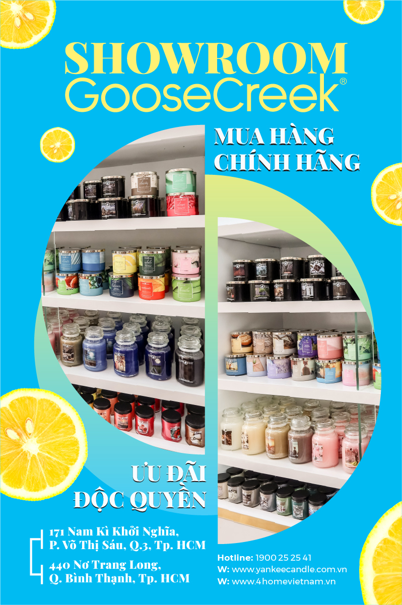 MUA NẾN THƠM XỊN & NHẬN QUÀ XINH TẠI SHOWROOM GOOSE CREEK MUA NẾN THƠM XỊN & NHẬN QUÀ XINH TẠI SHOWROOM GOOSE CREEK
