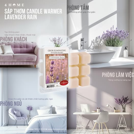 SÁP THƠM LAVENDER RAIN - HƯƠNG THƠM PHÙ HỢP MỌI KHÔNG GIAN SÁP THƠM LAVENDER RAIN - HƯƠNG THƠM PHÙ HỢP MỌI KHÔNG GIAN