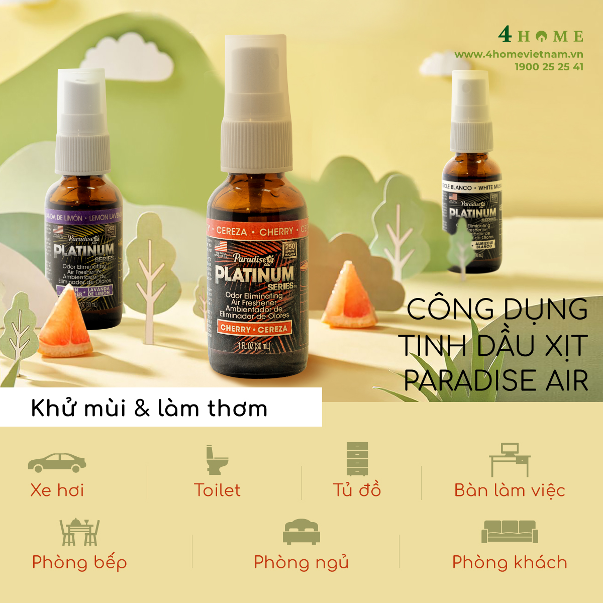 CÔNG DỤNG CỦA TINH DẦU XỊT PARADISE AIR