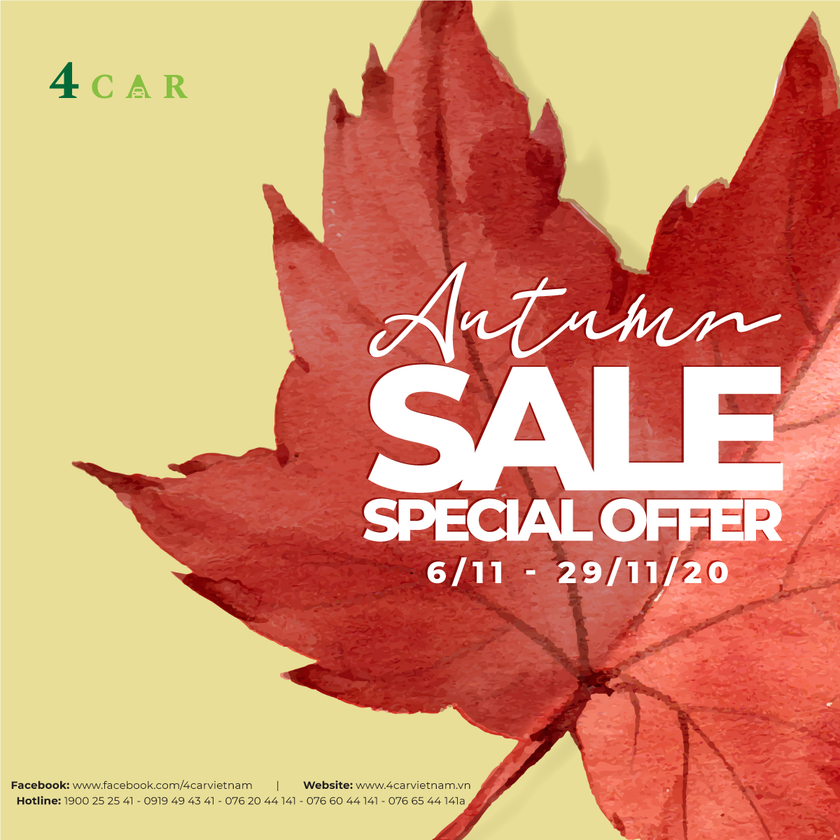AUTUMN SALE - CHÀO MÙA LÁ VÀNG RỘN RÀNG ƯU ĐÃI AUTUMN SALE - CHÀO MÙA LÁ VÀNG RỘN RÀNG ƯU ĐÃI