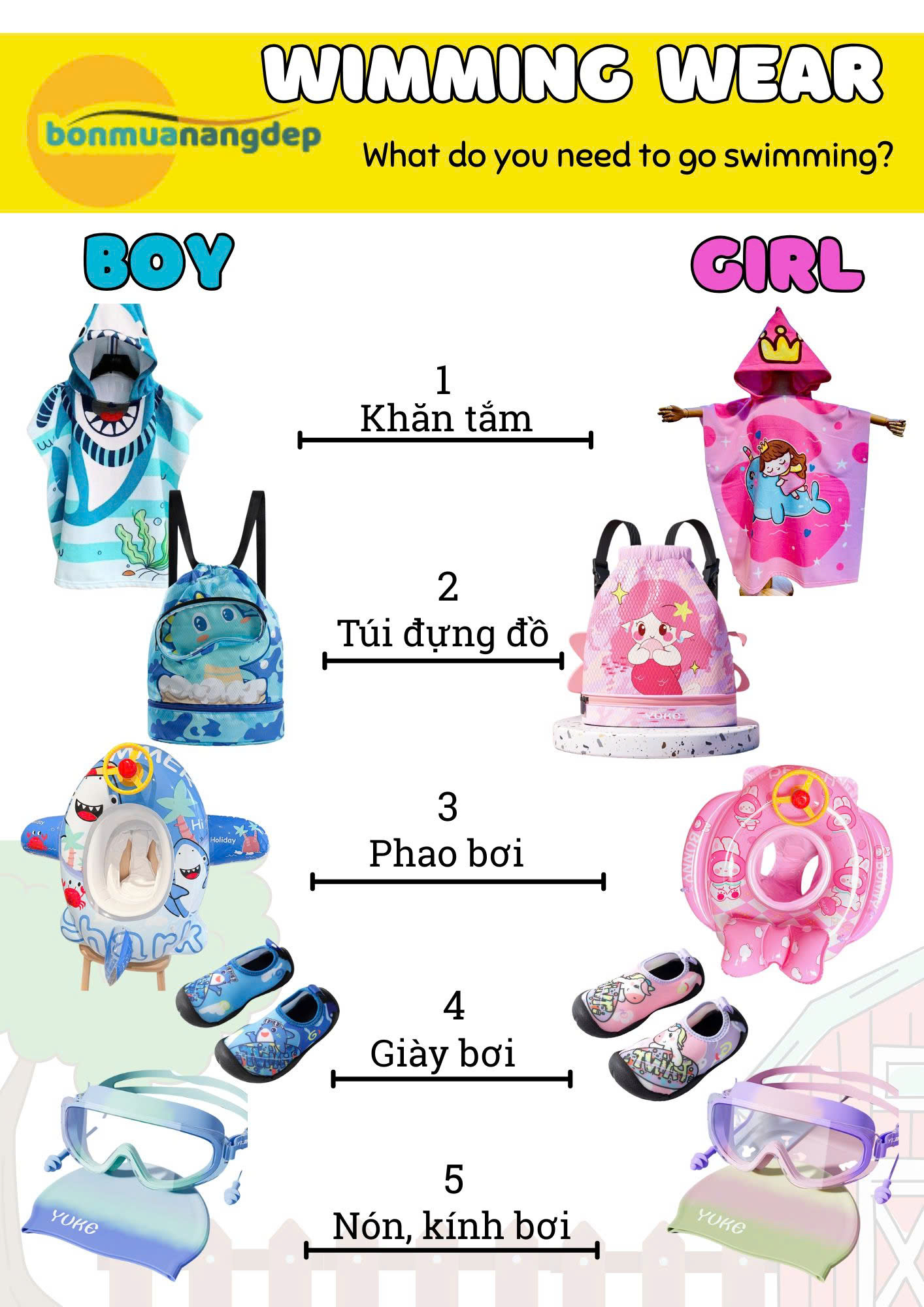 🏖️ Các Phụ Kiện Cần Thiết Khi Đi Bơi – Chuẩn Bị Đủ, Vui Hết Mình!