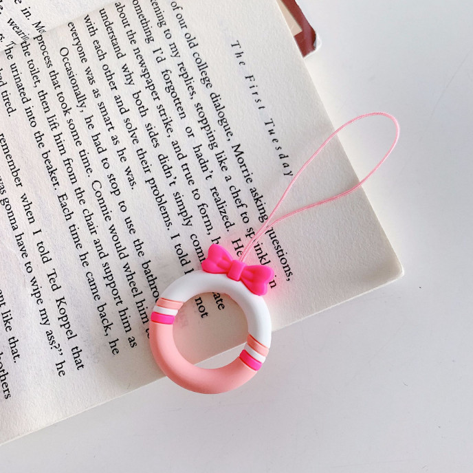 Dây đeo điện thoại| Dây gắn điện thoại có móc tròn chất liệu silicon họa tiết hoạt hình dễ thương