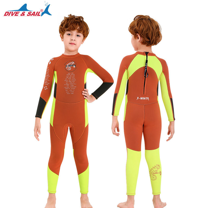 Đồ bơi giữ nhiệt bé trai Dive and Sail size 12-30kg Cao su dày 2.5mm giữ ấm ngăn tia UV