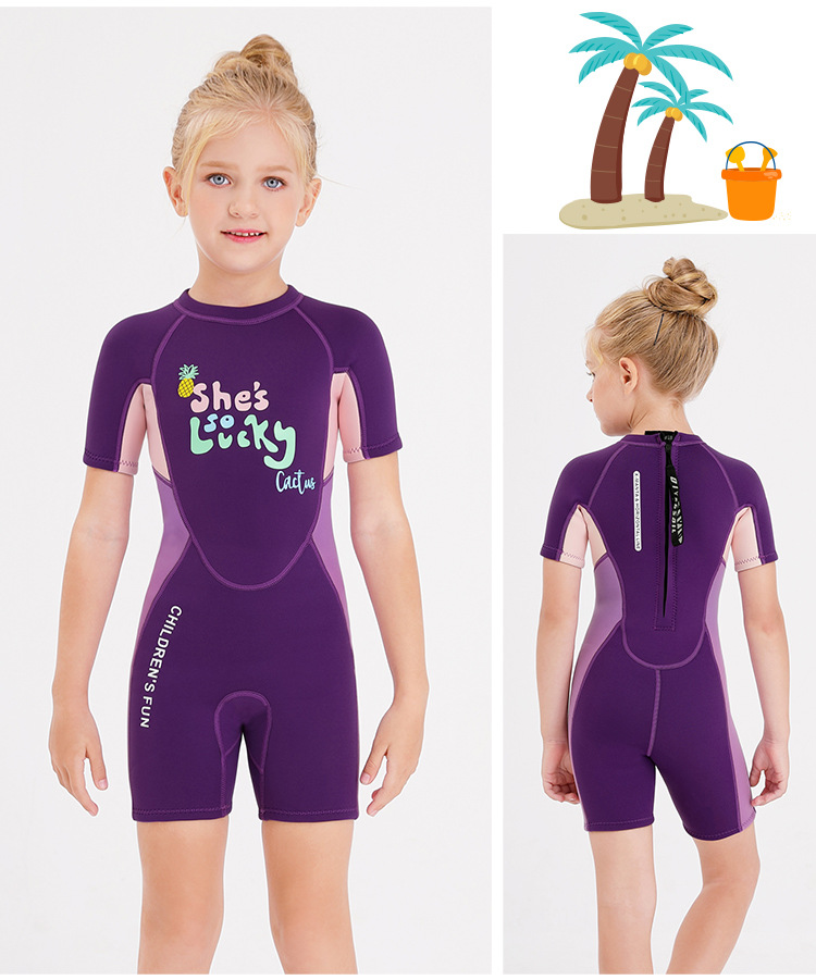 Đồ bơi giữ nhiệt bé gái Dive and Sail size 12-30kg cao su dày 2.5mm giữ ấm