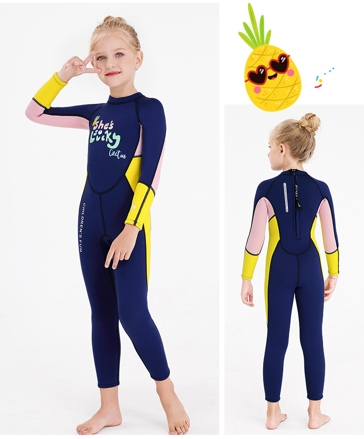 Đồ bơi giữ nhiệt bé gái Dive and Sail size 12-30kg cao su 2.5mm ngăn tia UV giữ ấm