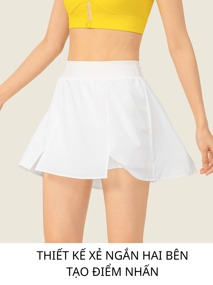 Chân váy thể thao nữ pickleball, tennis 2 lớp - Xếp ly sau cá tính