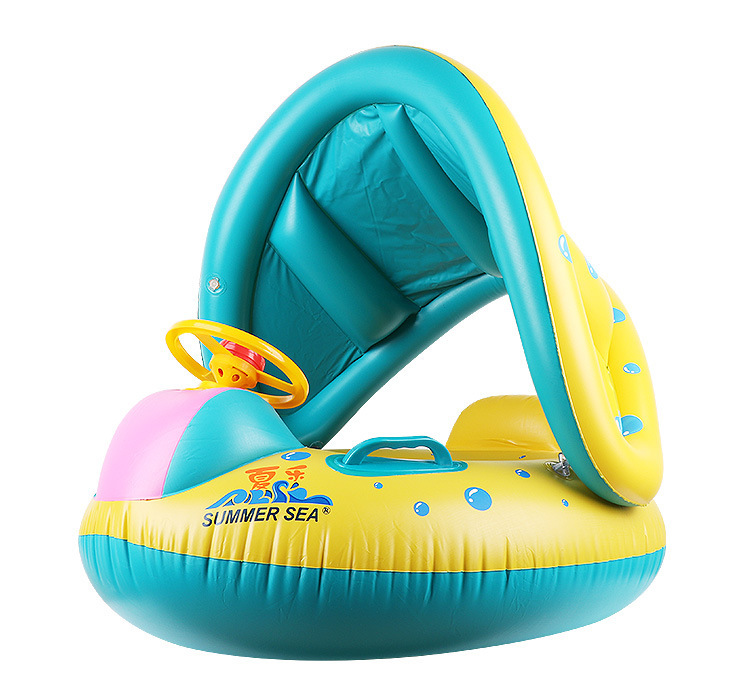 Phao ô tô có mái che có thể tháo rời kèm bánh lái cho bé