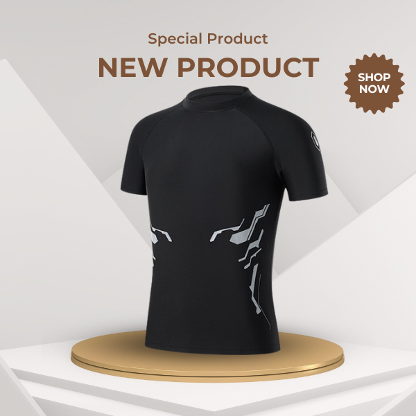 Aó bơi nam tay ngắn chất vải co giãn mềm mại mát lạnh phối combo QSF881