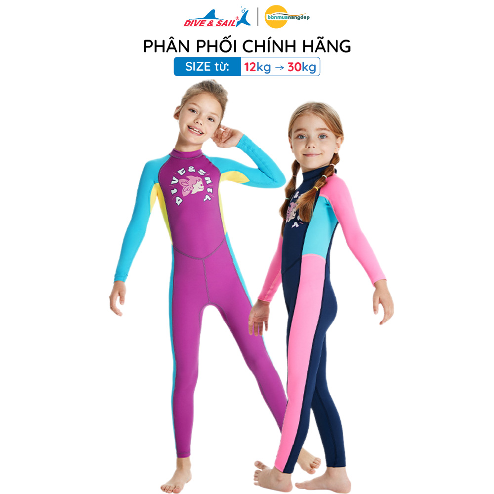 Đồ bơi bé gái DIVE & SAIL size 12-30kg chất liệu vải (mỏng) chống nắng ngăn tia UV