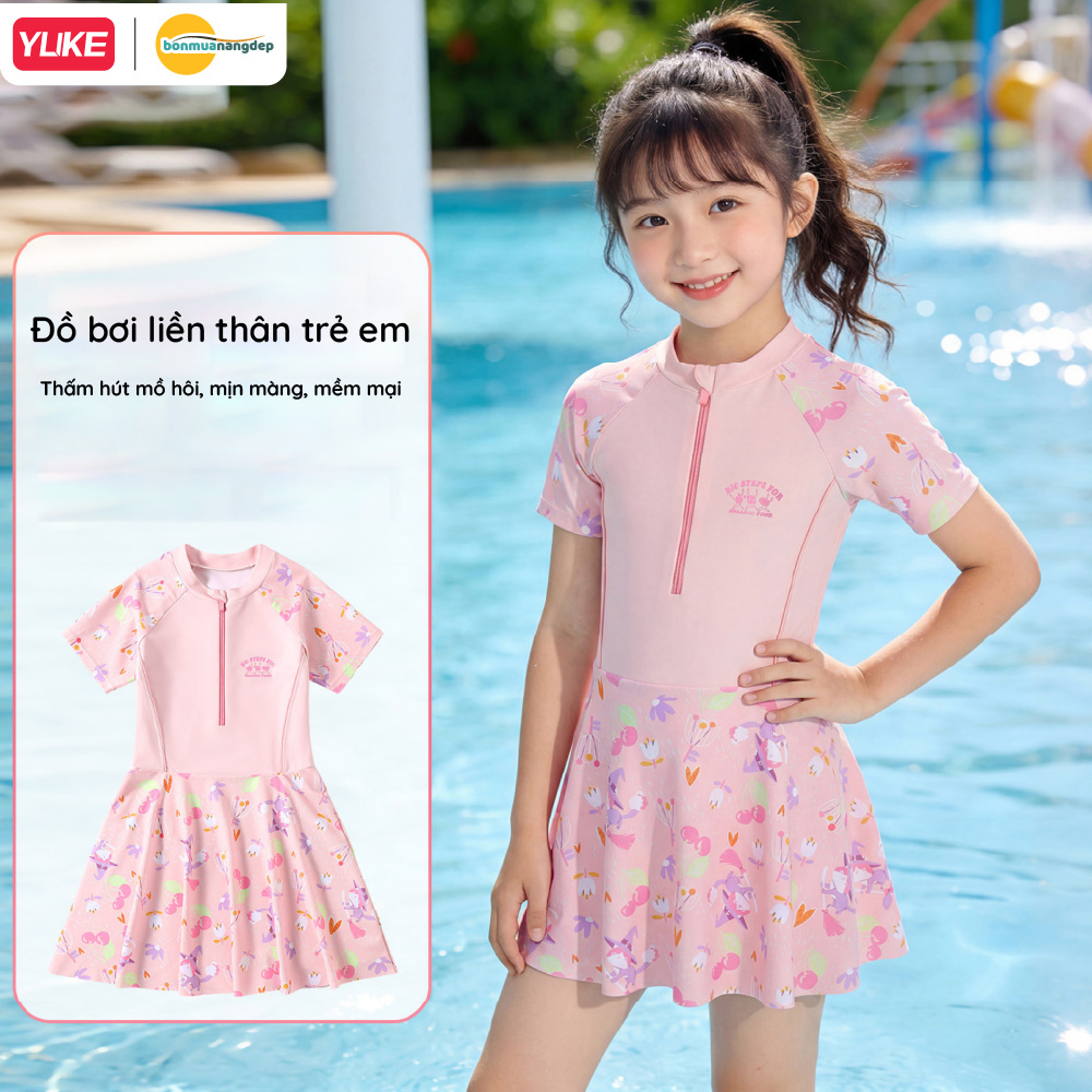 Đồ bơi bé gái liền thân tay ngắn YY7254