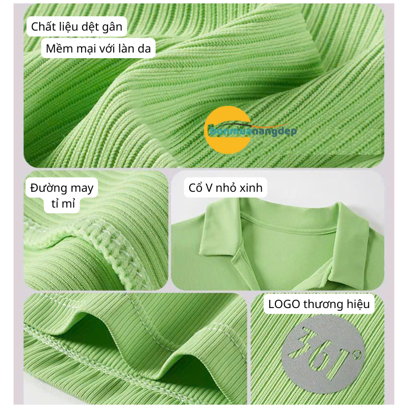 Áo thể thao nữ cổ V hiệu 361° – Chất liệu thun co giãn tốt, thoáng mát