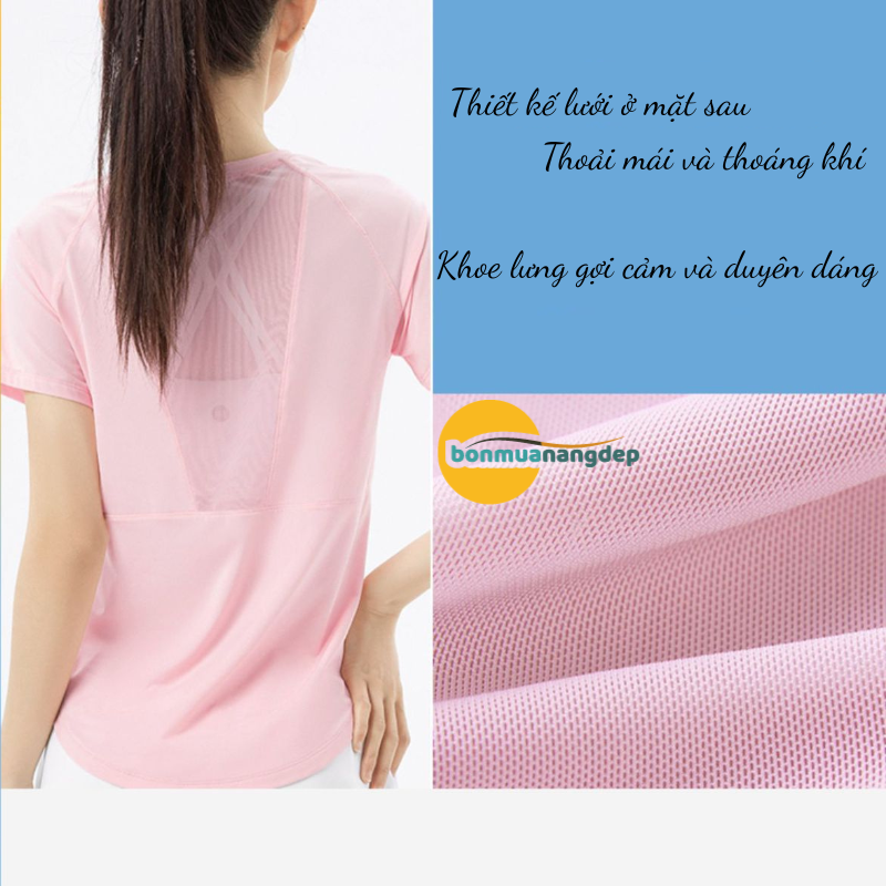 Áo thể thao nữ cổ tròn hiệu 361° – Chất liệu thun phối lưới mỏng nhẹ, thoáng khí, thấm hút mồ hôi