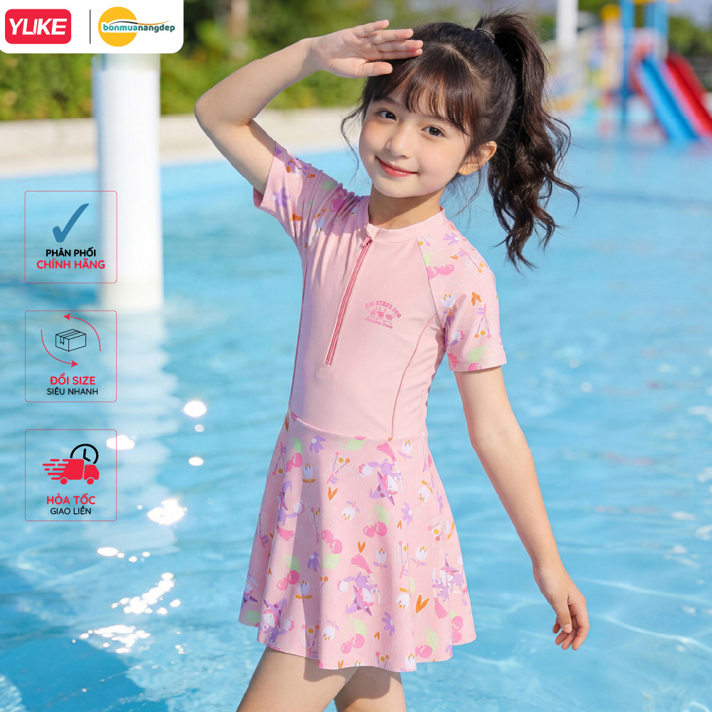 Đồ bơi bé gái liền thân tay ngắn YY7254